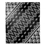 Tribal Angle Printed Throw Blanket in BlackWhite