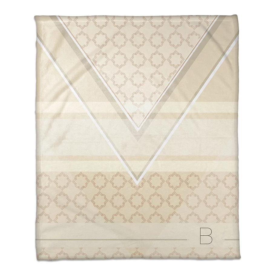 Designs Direct Geo Personalized Throw Blanket in Ivory