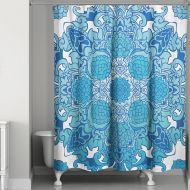 Big Mandala Gradient Shower Curtain in Blue
