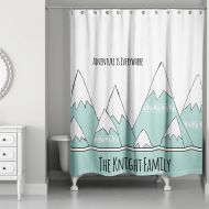Adventure Mountains Shower Curtain in WhiteTeal