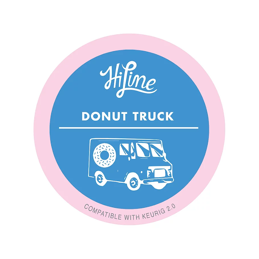 HiLine Coffee 10-Count Medium Roast Donut Truck Pods for Single Serve Coffee Makers