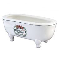 Kingston Brass Aqua Eden Savon Superfins Mini Bathtub Ceramic Soap Dish in White