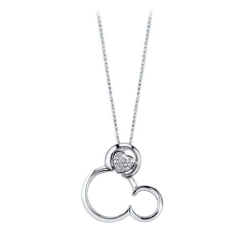 디즈니 Disney Mickey Mouse Icon Diamond Necklace