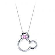 Disney Mickey Mouse October Birthstone Necklace for Women - Pink Sapphire