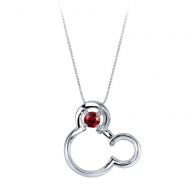 Disney Mickey Mouse July Birthstone Necklace for Women - Ruby