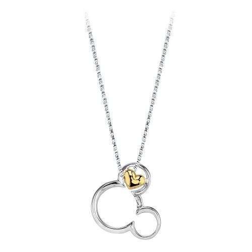 디즈니 Disney Mickey Mouse Icon Sterling Silver Heart Necklace