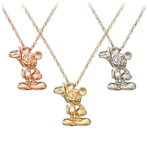 디즈니 Disney Mickey Mouse Figure Diamond Necklace - 18 Karat