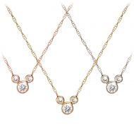 Disney Diamond Icon Mickey Mouse Necklace - 14K - Small