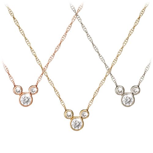 디즈니 Disney Mickey Mouse Diamond Necklace - 18K Gold - Small