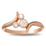 Disney Diamond Mickey Mouse Icon Bypass Ring - 14K Rose Gold