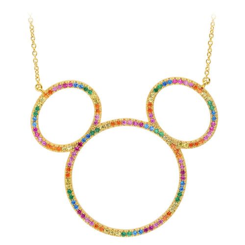 디즈니 Disney Mickey Mouse Rainbow Icon Outline Necklace by CRISLU