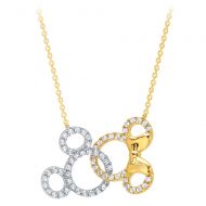 Disney Mickey and Minnie Mouse Interlocking Icons Necklace by CRISLU