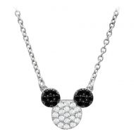 Disney Mickey Mouse Pave Icon Necklace by CRISLU - Platinum