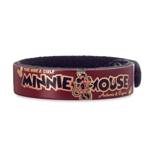 디즈니 Disney Minnie Mouse Icon Leather Bracelet - Personalizable