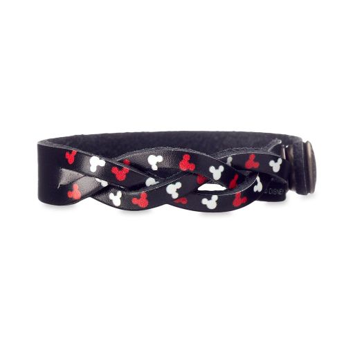 디즈니 Disney Mickey Mouse Icon Woven Leather Bracelet - Personalizable