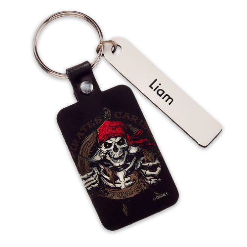 디즈니 Disney Pirates of the Caribbean Skull Leather Heart Bag Tag - Personalizable