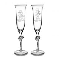 Disney Minnie and Mickey Mouse Glass Flute Set by Arribas - Personalizable