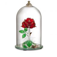 Disney Beauty and the Beast Enchanted Rose Glass Sculpture by Arribas - Large