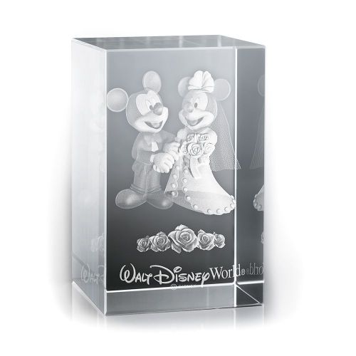 디즈니 Mickey and Minnie Mouse Wedding Laser Cube by Arribas - Walt Disney World