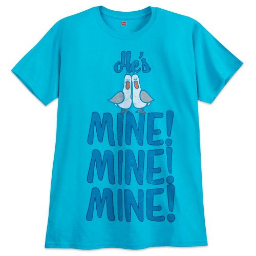 디즈니 Disney Finding Nemo Seagulls Hes Mine, Mine, Mine Couples T-Shirt for Adults