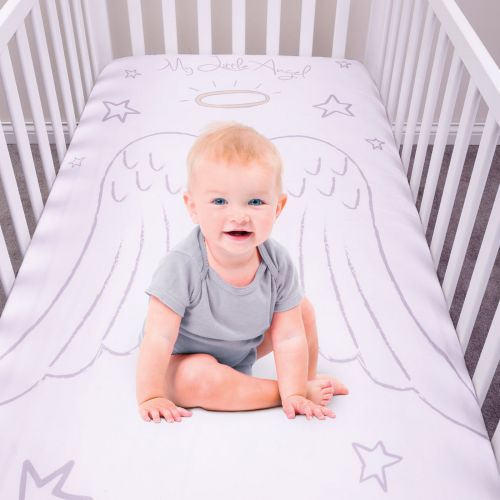  Trend Lab My Tiny Moments Angel Flannel Photo Op Fitted Crib Sheet