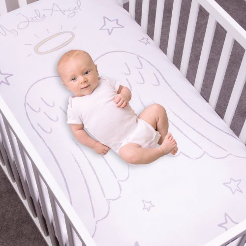  Trend Lab My Tiny Moments Angel Flannel Photo Op Fitted Crib Sheet