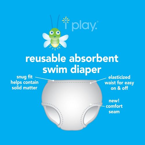  IPlay Pocket Trunks wBuilt-in Reusable Absorbent Swim Diaper - Blue Whale
