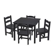 Gift Mark Square Table Set with 4 Chairs, Espresso