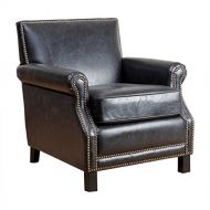 Abbyson Kennedy Antique Leather Club Chair, Antique Black