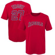 Preschool Los Angeles Angels Mike Trout Majestic Red Player Name & Number T-Shirt