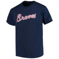 Soft as a Grape Youth Atlanta Braves Navy Blue Distressed Logo T-Shirt