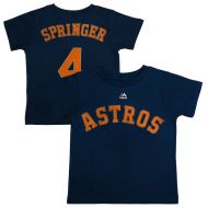 Youth Houston Astros George Springer Majestic Navy Player Name & Number T-Shirt