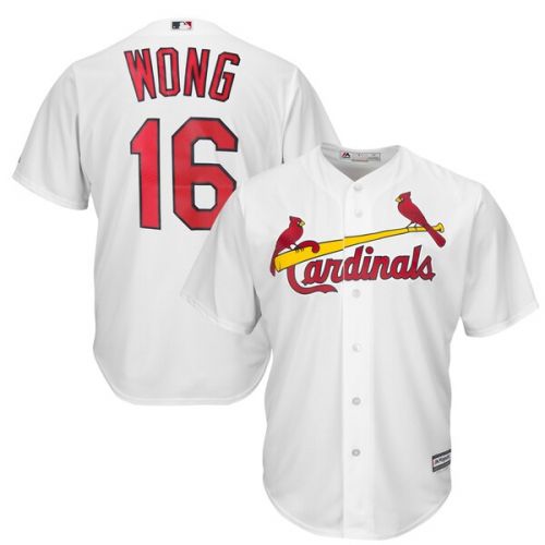  Men's St. Louis Cardinals Kolten Wong Majestic White Home Cool Base Player Jersey