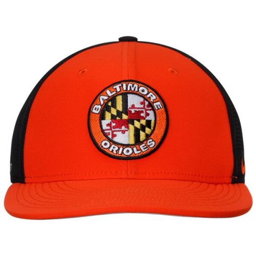 나이키 Mens Baltimore Orioles Nike Orange/Black True Vapor Swoosh Performance Flex Hat