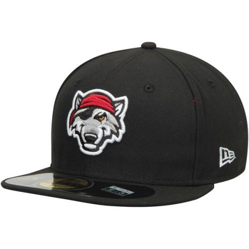  Men's Erie SeaWolves New Era Black Authentic Home 59FIFTY Fitted Hat