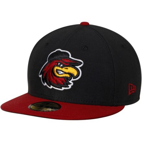  Men's Rochester Red Wings New Era BlackRed Authentic Home 59FIFTY Fitted Hat