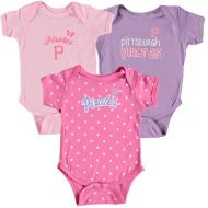 Girls Newborn & Infant Pittsburgh Pirates Soft as a Grape Pink Rookie 3-Pack Bodysuit Set