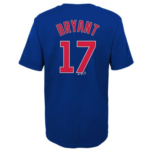  Majestic Preschool Chicago Cubs Kris Bryant Royal Player Name & Number T-Shirt