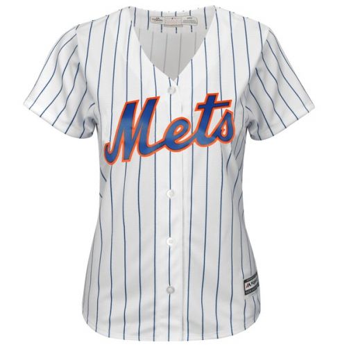  Women's New York Mets Majestic WhiteRoyal Home Plus Size Cool Base Team Jersey