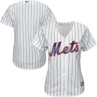 Women's New York Mets Majestic WhiteRoyal Home Plus Size Cool Base Team Jersey