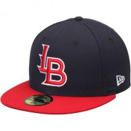 Mens Louisville Bats New Era Navy/Red Authentic Collection 59FIFTY Fitted Hat