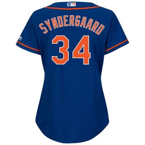  Women's New York Mets Noah Syndergaard Majestic Alternate Royal Plus Size Cool Base Player Jersey