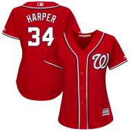 Women's Washington Nationals Bryce Harper Majestic Alternate Scarlet Plus Size Cool Base Player Jersey