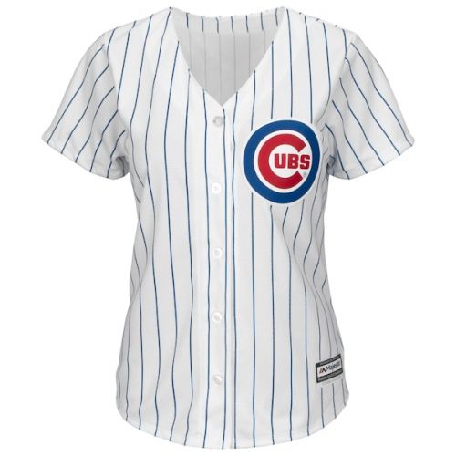 Women's Chicago Cubs Javier Baez Majestic White Cool Base Player Jersey