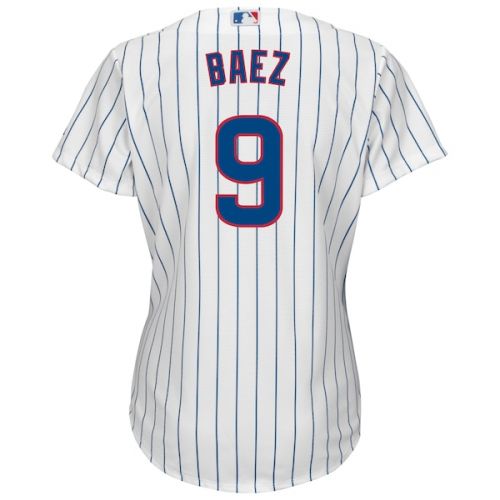  Women's Chicago Cubs Javier Baez Majestic White Cool Base Player Jersey