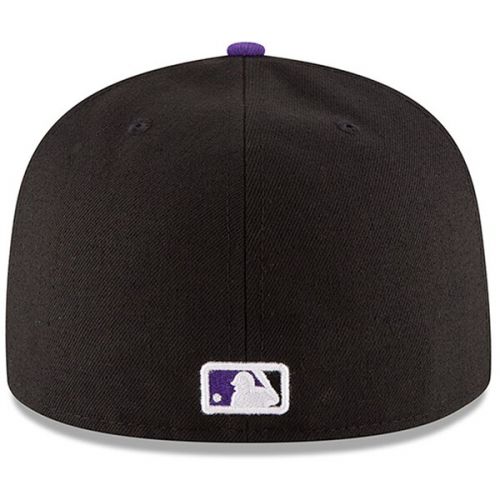  Men's Colorado Rockies New Era BlackPurple Authentic Collection On Field 59FIFTY Structured Hat