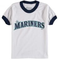 Youth Seattle Mariners Stitches White/Navy Ringer T-Shirt