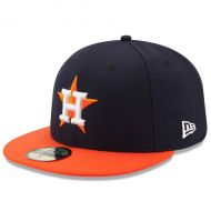 Men's Houston Astros New Era NavyOrange Road Authentic Collection On Field 59FIFTY Performance Fitted Hat