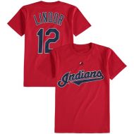 Youth Cleveland Indians Francisco Lindor Majestic Red Player Name & Number T-Shirt