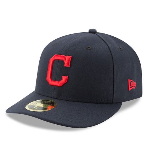  Men's Cleveland Indians New Era Navy Road Authentic Collection On-Field Low Profile 59FIFTY Fitted Hat